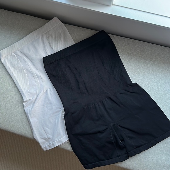 BLANQI Postpartum Belly Support Girlshort in Black and Pale Nude - Picture 1 of 8